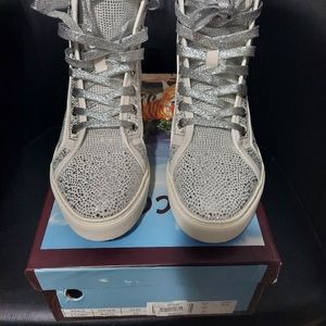 Fiesso Aurelio Garcia Designer Shoes Crystal High White 8.5